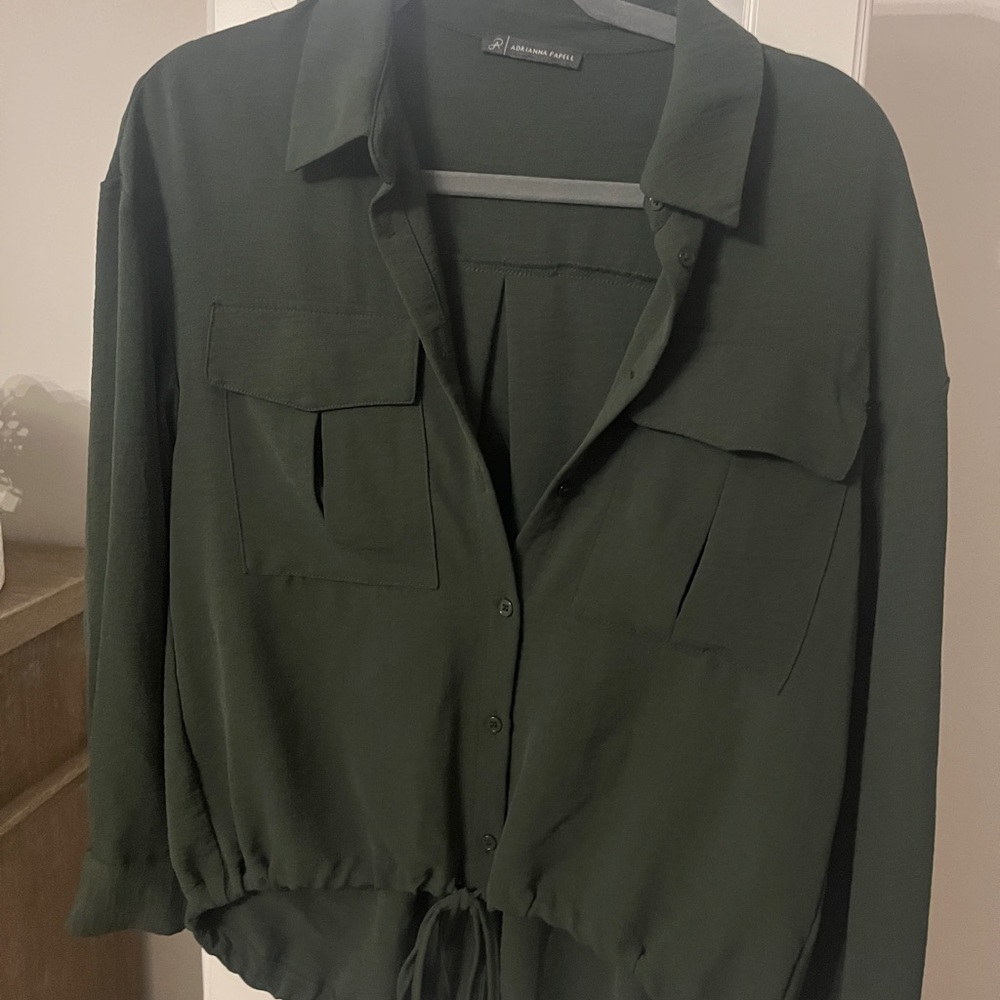 Adrianna Papell Forest Green Shirt
